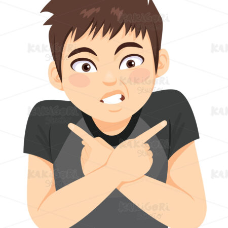 Teenager Boy Desperate Choosing Ways Clipart Vector Illustration 04948
