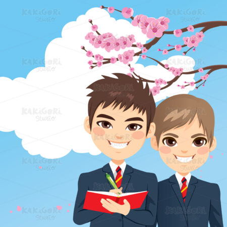 Teenager Boy Student Blue Sky Clipart Vector Illustration 04647