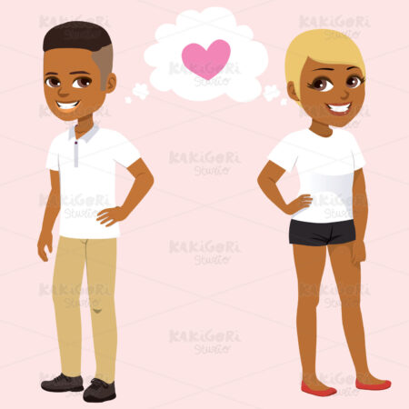 Teenager Secret Love Clipart Vector Illustration 04594