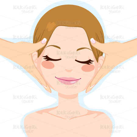 Temple Massage Relaxation Clipart Vector Illustration 01288
