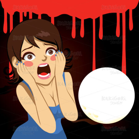 Terrified Halloween Woman Clipart Vector Illustration 01167