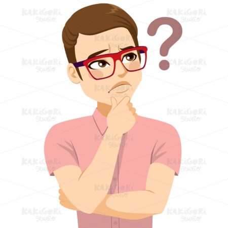 Thinking Glasses Man Clipart Vector Illustration 04123