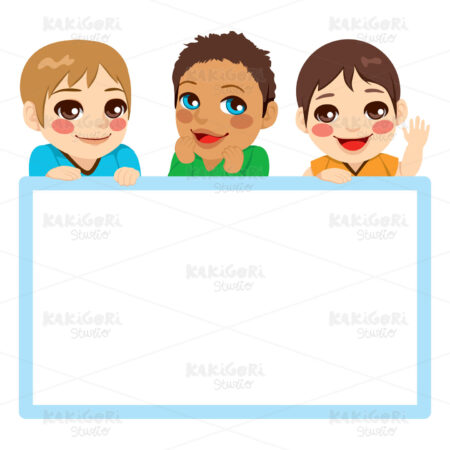 Three Baby Boys Clipart Vector Illustration 01149
