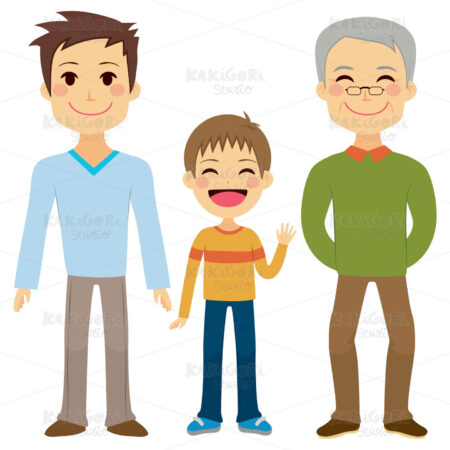 Three Generation Men Clipart Vector Illustration 02178