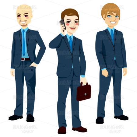 Three Successful Businessmen Clipart Vector Illustration 01268