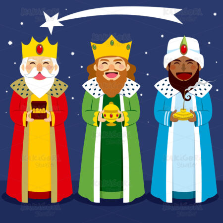 Three Wise Men Clipart Vector Illustration 03078
