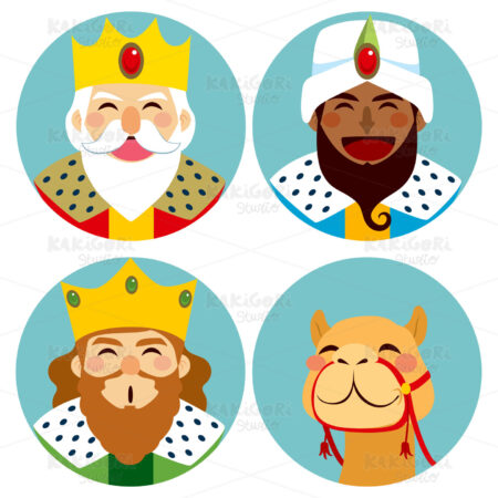 Three Wise Men Avatar Expression Clipart Vector Illustration 03077