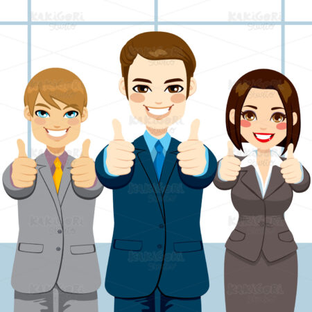 Thumbs Up Business People Clipart Vector Illustration 01562