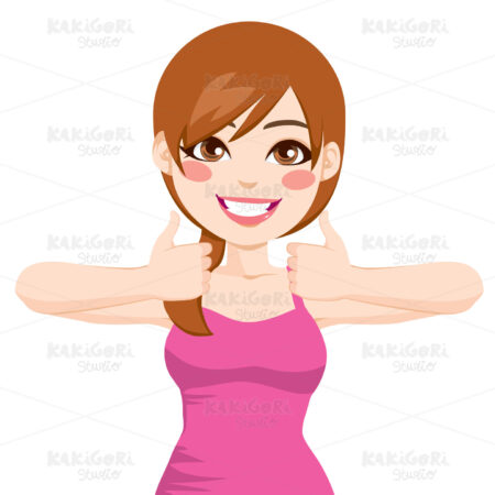 Thumbs Up Woman Clipart Vector Illustration 01561