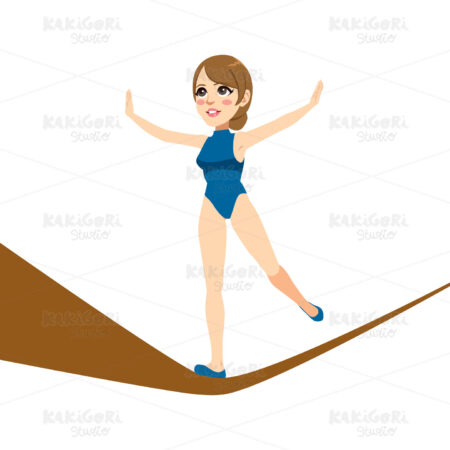 Tightrope Walker Woman Clipart Vector Illustration 04095
