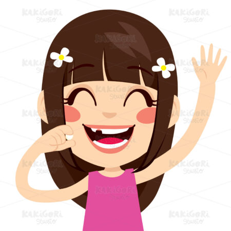 Toothless Happy Girl Clipart Vector Illustration 01654