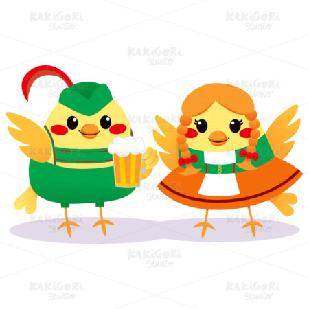 Traditional Tyrolean Birds Clipart Vector Illustration 00869