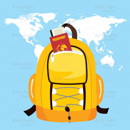 Travel Bag Passport Clipart Vector Illustration 03578