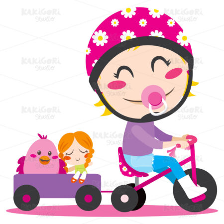 Tricycle Trailer Clipart Vector Illustration 00445