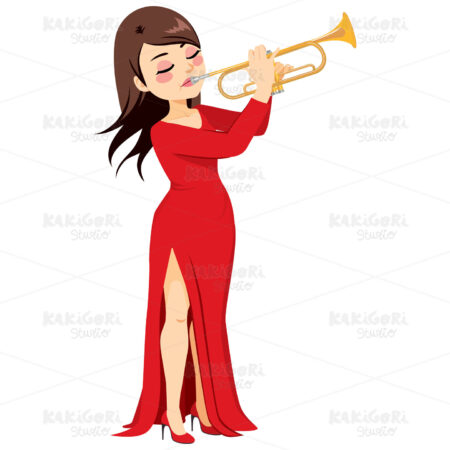 Trumpet Player Clipart Vector Illustration 03558