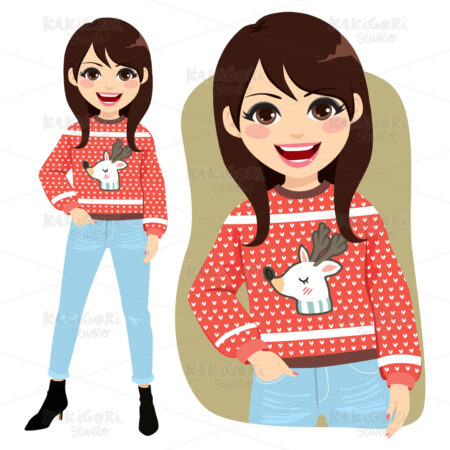Ugly Christmas Sweater Clipart Vector Illustration 04321