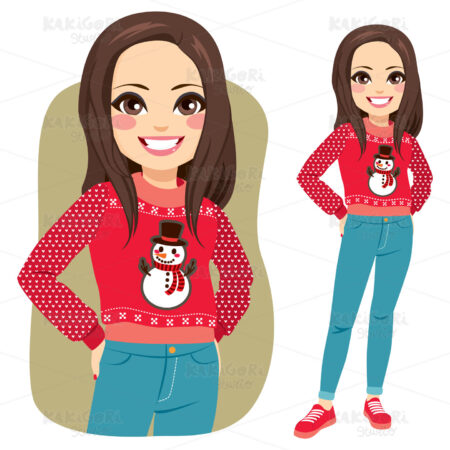 Ugly Christmas Sweater Clipart Vector Illustration 04322