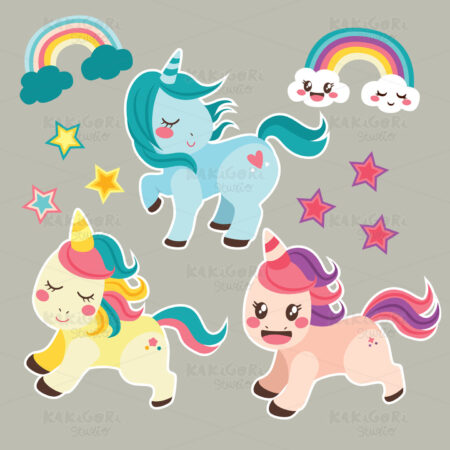 Unicorn Collection Clipart Vector Illustration 03568
