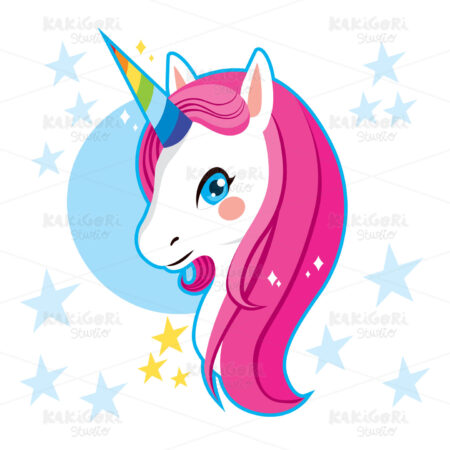 Unicorn Head Clipart Vector Illustration 03591