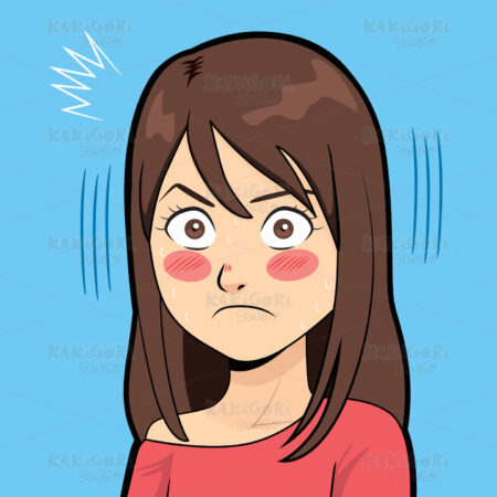 Upset Shocked Woman Expression Clipart Vector Illustration 04671