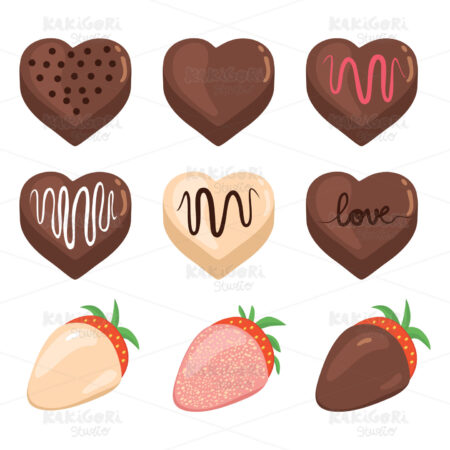 Valentine Chocolate Set Clipart Vector Illustration 03954