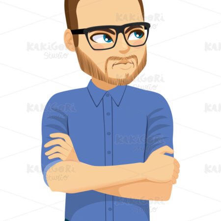 Very Angry Man Clipart Vector Illustration 04951