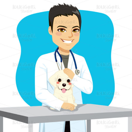 Veterinarian Doctor Dog Clipart Vector Illustration 03006
