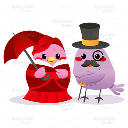 Victorian Birds Clipart Vector Illustration 00861
