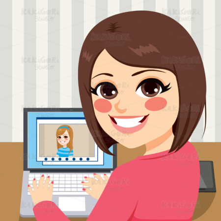 Video Call Friends Clipart Vector Illustration 03042
