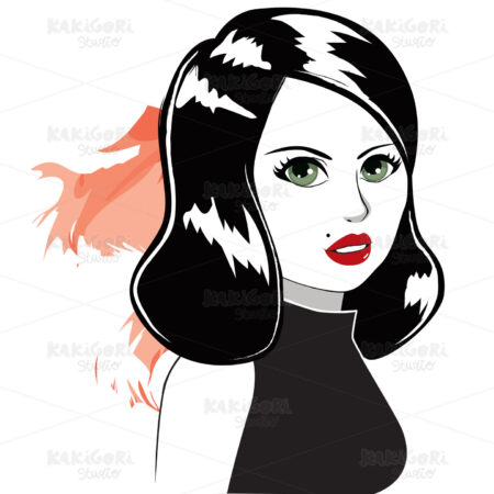 Vintage Woman Portrait Clipart Vector Illustration 03894