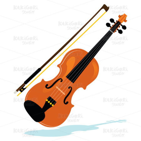 Violin With Bow Clipart Vector Illustration 04012