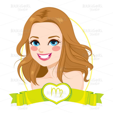 Virgo Zodiac Sign Girl Clipart Vector Illustration 01931