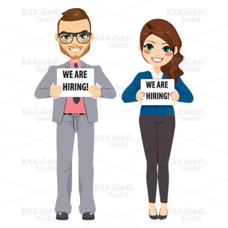 We Are Hiring Business People Clipart Vector Illustration 04280