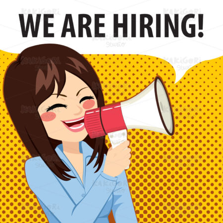 We are Hiring Megaphone Clipart Vector Illustration 03610