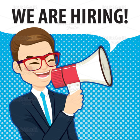 We are Hiring Megaphone Clipart Vector Illustration 03653