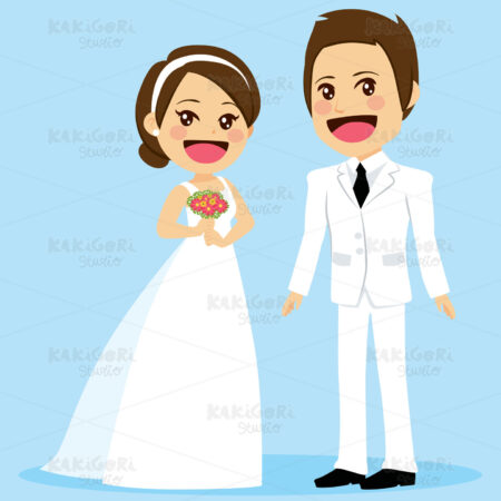 Wedding Bride And Groom Clipart Vector Illustration 04680