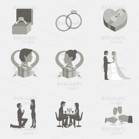 Wedding Flat Elements Clipart Vector Illustration 01630