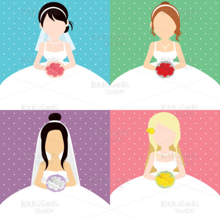 Wedding Silhouette Woman Invitation Clipart Vector Illustration 04149