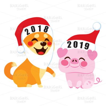 Welcome 2019 Pig Year Clipart Vector Illustration 04257