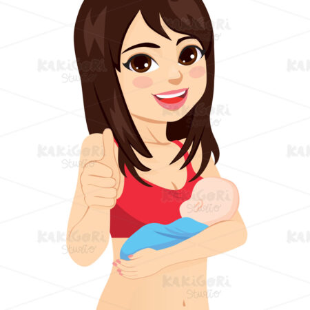 Woman After C Section Clipart Vector Illustration 05188