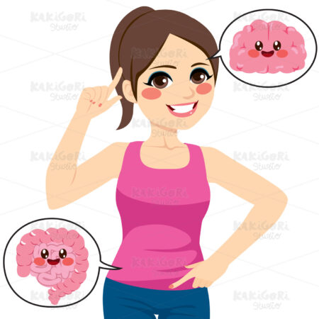 Woman Brain Intestine Clipart Vector Illustration 04212