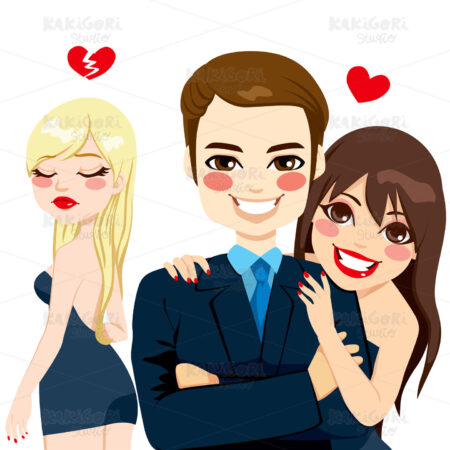 Woman Broken Heart Clipart Vector Illustration 01236