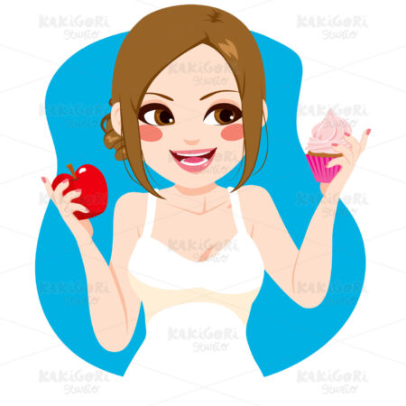 Woman Choosing Sweet Clipart Vector Illustration 02942
