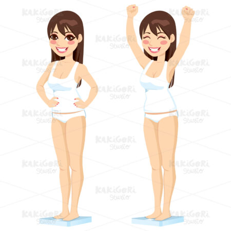 Woman Diet Success Clipart Vector Illustration 01391