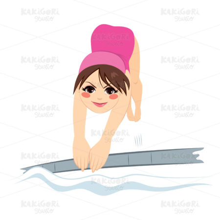 Woman Diving Into Water Clipart Vector Illustration 02680