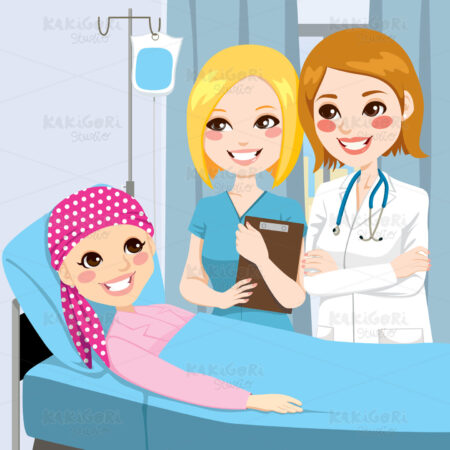 Woman Doctor Visit Young Girl Clipart Vector Illustration 01227