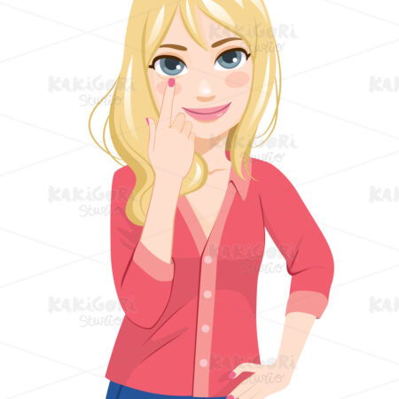 Woman Eye Watching You Gesture Clipart Vector Illustration 04957