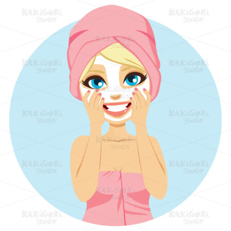 Woman Facial Mask Clipart Vector Illustration 03237