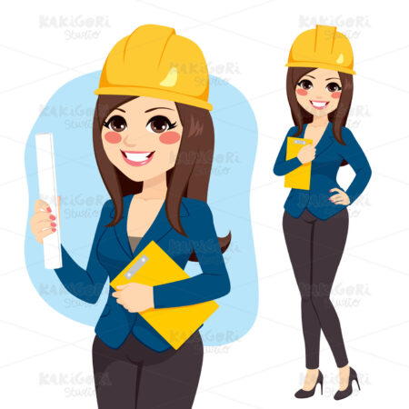 Woman Female Architect Clipart Vector Illustration 02909