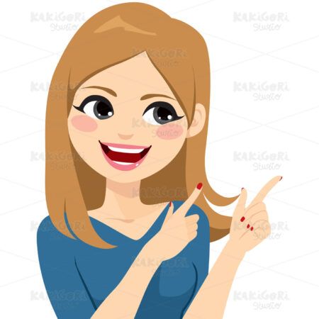 Woman Gesturing Smiling Clipart Vector Illustration 03917